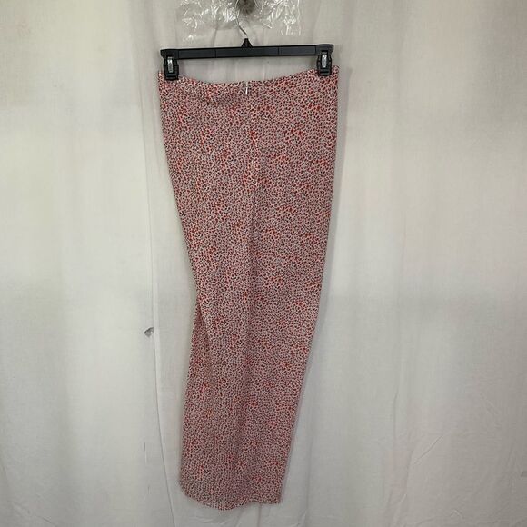 New Katharine Kidd Lilya White Orange Tulip Print Ruffle Front Slit Midi Skirt 4 - Picture 5 of 13